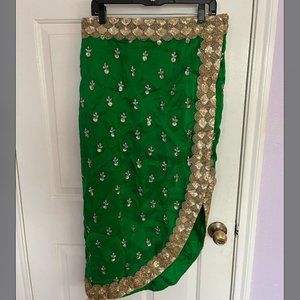 Green and gold pineapple skirt